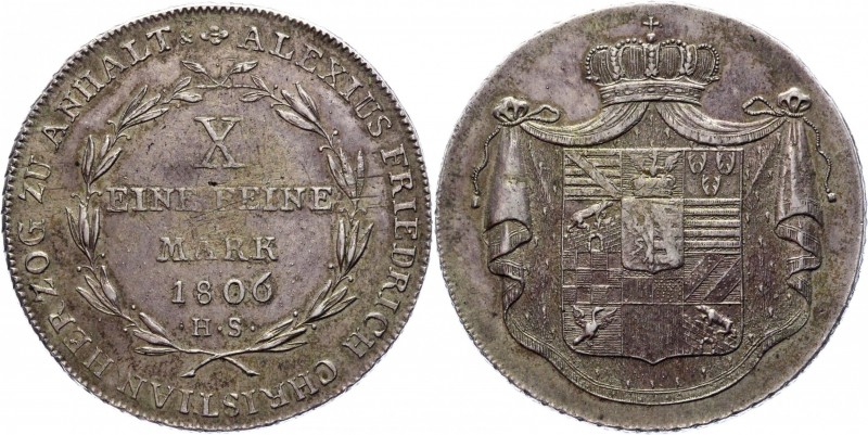 German States Anhalt Thaler 1809 HS
KM# 73; Silver 27,92g.; Alexius Friedrich C...