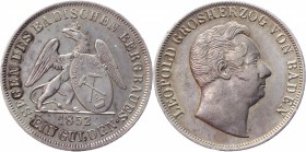 German States Baden 1 Gulden 1852
KM# 224; Silver 10,57g.; Leopold I; Blessing on the Baden Mines; XF+