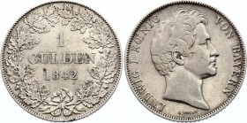 German States Bavaria 1 Gulden 1842
KM# 788; Silver; Ludwig I; VF+/XF-
