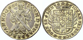 German States Braunschweig-Calenberg-Hannover 1/2 Thaler 1666
Johann Friedrich zu Calenberg, 1665-1679; Clausthal Mint. Silver, XF. Rare coin.