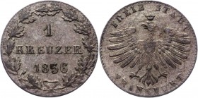 German States Frankfurt 1 Kreuzer 1856
KM# 312; Silver 0.67g.; VF