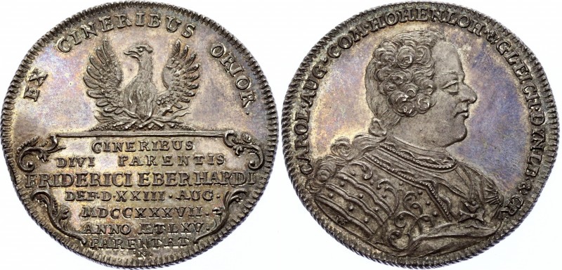 German States Hohenlohe-Kirchberg Thaler 1737
Dav. 2357. Karl August, on the De...