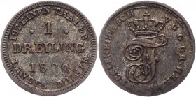 German States Mecklenburg-Schwerin 3 Pfennig 1830
KM# 267; Silver 0.44g.; Friedrich Franz I; VF