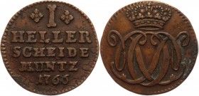 German States Nassau-Dietz 1 Heller 1834
KM# 9; Copper 2.27g.; Wilhelm V; VF