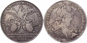 German States Nurnberg Thaler 1758 L-MF
KM# 321; Silver 27,31g.; Franz; VF+