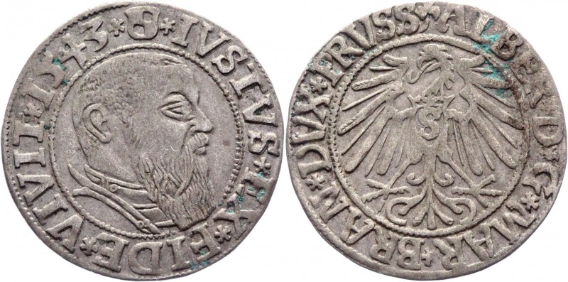 German States Prussia Groschen 1543
KM# MB3; Silver 1,84g.; Albrecht; XF