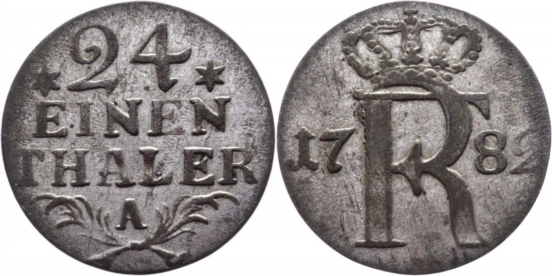 German States Prussia 1/24 Thaler 1782 A
KM# 296; Silver 1,80g.; Friedrich II; ...