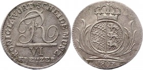 German States Wurttemberg 6 Kreuzer 1807
KM# 495; Silver 2,0 g.; Kingdom of Wuertemberg; Stuttgart mint; Friedrich I; Plain edge; Light grey cabinet ...