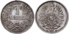 Germany - Empire 1 Mark 1875 J
KM# 7; Silver 5,49g.; XF