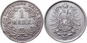 Germany - Empire 1 Mark 1882 J
KM# 7; Silver 5,47g.; XF