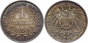 Germany - Empire 1 Mark 1911 E
KM# 14; Silver 5,59g.; AU