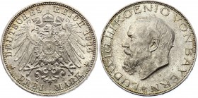 Germany - Empire Bavaria 3 Mark 1914 D
KM# 1005; Silver; Ludwig III; UNC