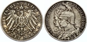 Germany - Empire Prussia 2 Mark 1901 A
KM# 525; Silver; 200th Anniversary of the Kingdom of Prussia; XF