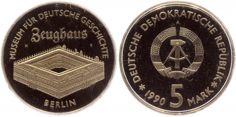 Germany - DDR 5 Mark 1990 A
KM# 135; Copper-Nickel-Zink; Zeughaus Museum in Ber...