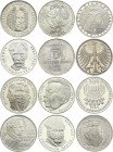 Germany - FRG Lot of 12 Coins of 5 Mark 1966 - 1978
Silver; 84 g. Fine; Various Motives