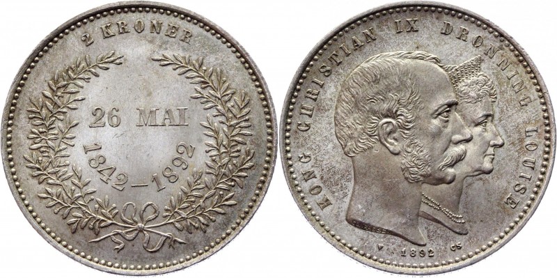 Denmark 2 Kroner 1892
KM# 800; Silver 15,0g.; UNC