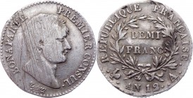 France 1/2 Franc 1812 A
KM# 648.1; Silver 2,42g.; VF+