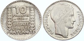 France 10 Francs 1931
KM# 878; Silver; UNC with Fill Mint Luster!