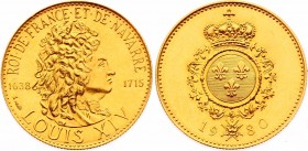 France Gold Medal 1980 Louis XIV (1638-1715)
Gold, 6g. 20mm. UNC. Not common.