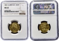 Great Britain 1 Sovereign 1821 NGC MS 62
KM# 682, Sp# 3800; Gold (.916); George IV