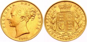 Great Britain 1 Sovereign 1860
KM# 736.1, Sp# 3852/3; Gold (.9167), 7.98g. XF. Nice condition for old date.