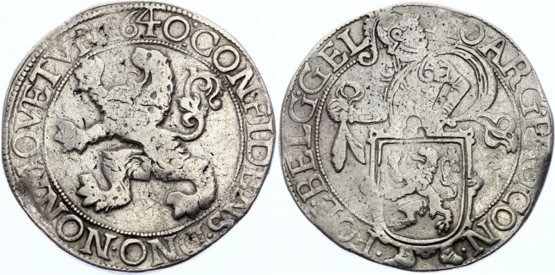 Netherlands Gelderland Lion Daalder 1640
Dav. #4849; KM# 15.2; Silver; VF