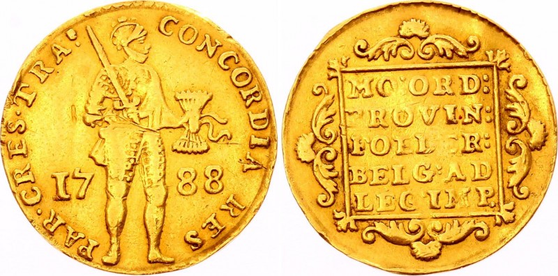 Netherlands Utrecht Ducat 1788
KM# 7.2; Gold (.986), 3.5g. VF.