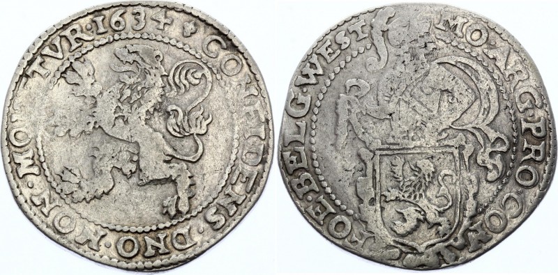 Netherlands West Friesland Lion Daalder 1634
Dav. #4870; KM# 14.2; Silver; VF