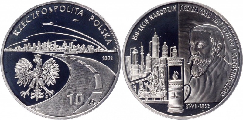 Poland 10 Zlotych 2003 MW
KM# 469; Silver 14.14g.; Proof