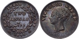 British India 2 Annas 1841
KM# 459; Silver 1,44g.; Victoria; AUNC