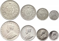 British India Set of 4 Silver Coins 1912 -36
2 Annas - 1/4 Rupee - 1/2 Rupee - 1 Rupee; Silver; XF-AUNC