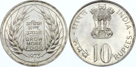 India 10 Rupees 1973 (B)
KM# 188; F.A.O.; Silver; UNC