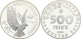 Kazakhstan 500 Tenge 2004
KM# 186; Silver Proof; Falcon; With Original Box & VIP Certificate #0032