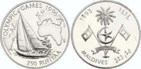 Maldives 250 Rufiyaa 1993
KM# 85; Silver Proof;