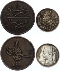 Egypt Lot of 2 Coins 1870 - 1937
5 Qirsh 1356 & 40 Para 1277; With Silver
