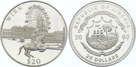Liberia 20 Dollars 2000
Silver Proof; Wien