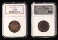 Saint Helena & Ascension 1/2 Penny 1821 NGC PF63 RB
KM# A4; Copper