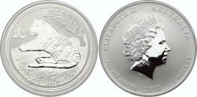 Australia 1 Dollar 2010
KM# 1317; 1 Oz (.999) Silver; The Year Of Tiger
