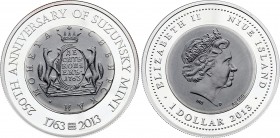 Niue 1 Dollar 2013 Suzunsky Mint
Silver Proof; Suzunsky Mint; Mintage 1000 - Rare official coin! Price in Krause = 100$. 1 Oz 999 Silver