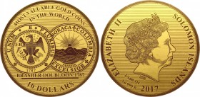 Solomon Islands 10 Dollar 2017
Gold 0,01 Oz; Most Valuable World Gold Coins Series; Brasher Doubloon