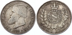 Brazil 2000 Reis 1889
KM# 485; Silver; Pedro II; XF
