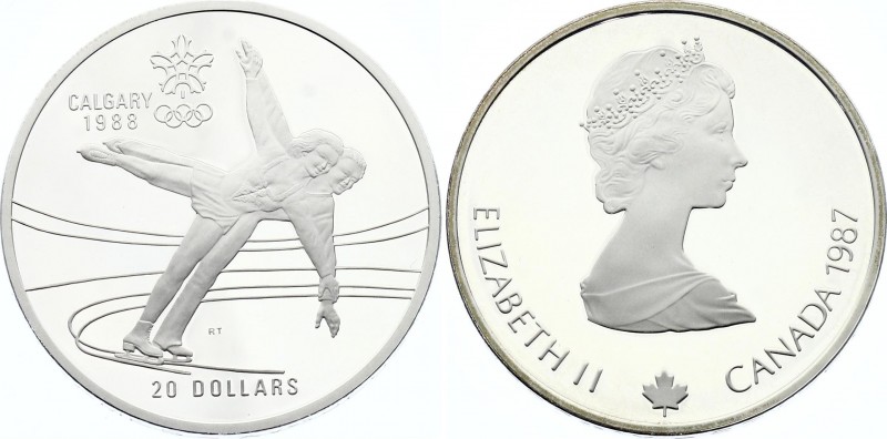 Canada 20 Dollars 1987
KM# 155; Silver Proof; 1988 Winter Olympics, Calgary - I...