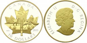 Canada 10 Dollar 2015
Silver Proof Guilted from Both Sides of Coin; With Original Box & Certificate