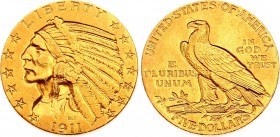 United States 5 Dollars 1911
KM# 129; Gold (.900) 8.359g; Indian head; XF