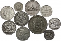 Europe Lot of 10 Silver Coins 1899 - 1972
Silver; Various Countries, Dates & Denomonations