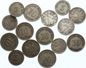 Germany - Empire Lot of 15 Coins with Silver
Various Dates & Denominations; VF-XF