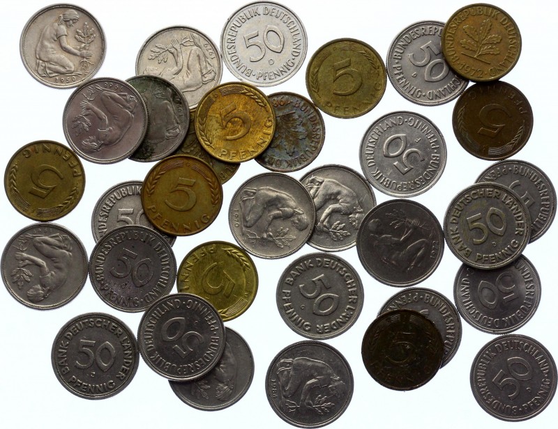 Germany - FRG Lot of 33 Coins
Various Dates & Denominations; VF-AUNC