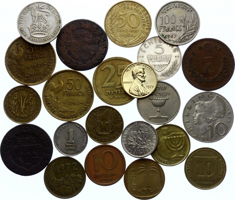 World Lot of 22 Coins with Silver
Various Coutries, Dates & Denominations; VF-U...