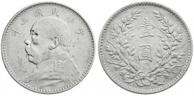 CHINA und Südostasien
China
Republik, 1912-1949
Dollar (Yuan) Jahr 3 = 1914. Präsident Yuan Shih-kai.
sehr schön