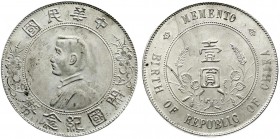 CHINA und Südostasien
China
Republik, 1912-1949
Dollar (Yuan) o.J., geprägt 1928. Birth of Republic. Präsident Sun Yat-Sen.
fast Stempelglanz